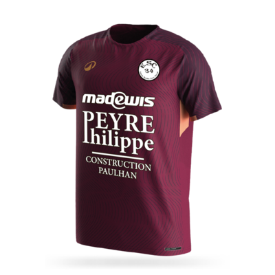 MAILLOT DEC BORDEAUX|ROUGE COEUR HERAULT 26-27 (530H)