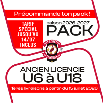 PACK SACY ANCIEN LIC U6 A U18 26-27