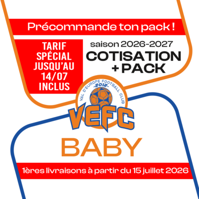 COTISATION & PACK BABY VEFC 26-27