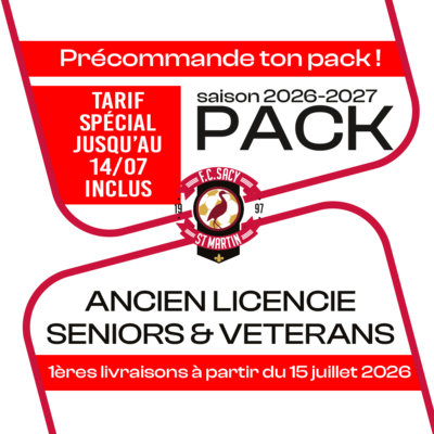 PACK SACY ANCIEN LIC SENIOR ET VETERANS 26-27