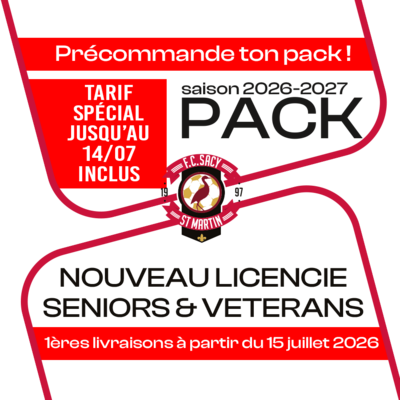 PACK SACY NOUVEAU LIC SENIOR ET VETERANS 26-27