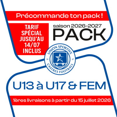PACK CASTRES U13 A U17 ET FEM 26-27