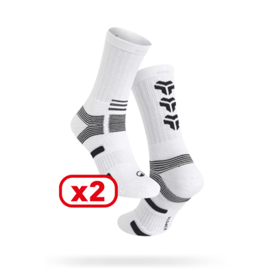 1 LOT DE 2 PAIRES DE CHAUSSETTES DEC BLANCHES HAND