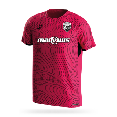 MAILLOT DEC ROSE NEON|NOIR SAINTONGE 26-27 (530G)